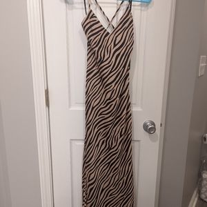Lulu's Zebra print satin slip dress